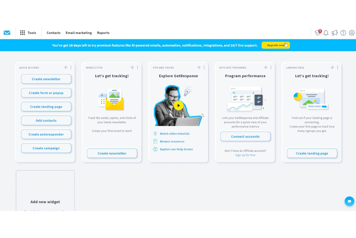 GetResponse screenshot - 1 Mejores Alternativas a Brevo Analizadas en 2026