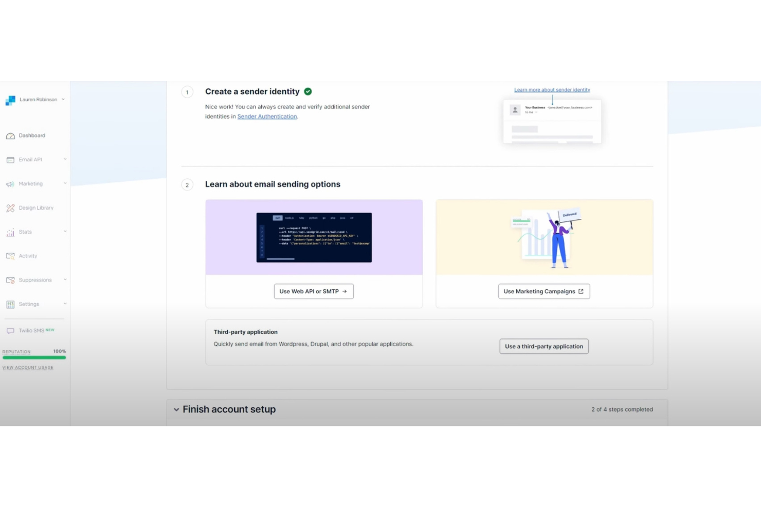 SendGrid screenshot - 1 Mejores Alternativas a Brevo Analizadas en 2026