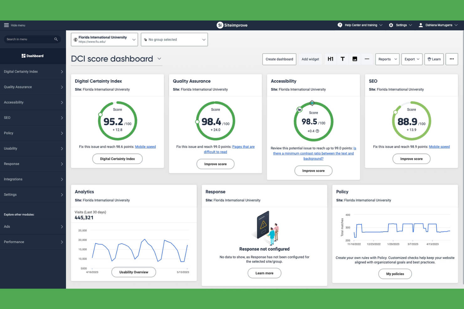 Siteimprove screenshot - 10 Mejores Alternativas a MarketMuse Reseñadas en 2026