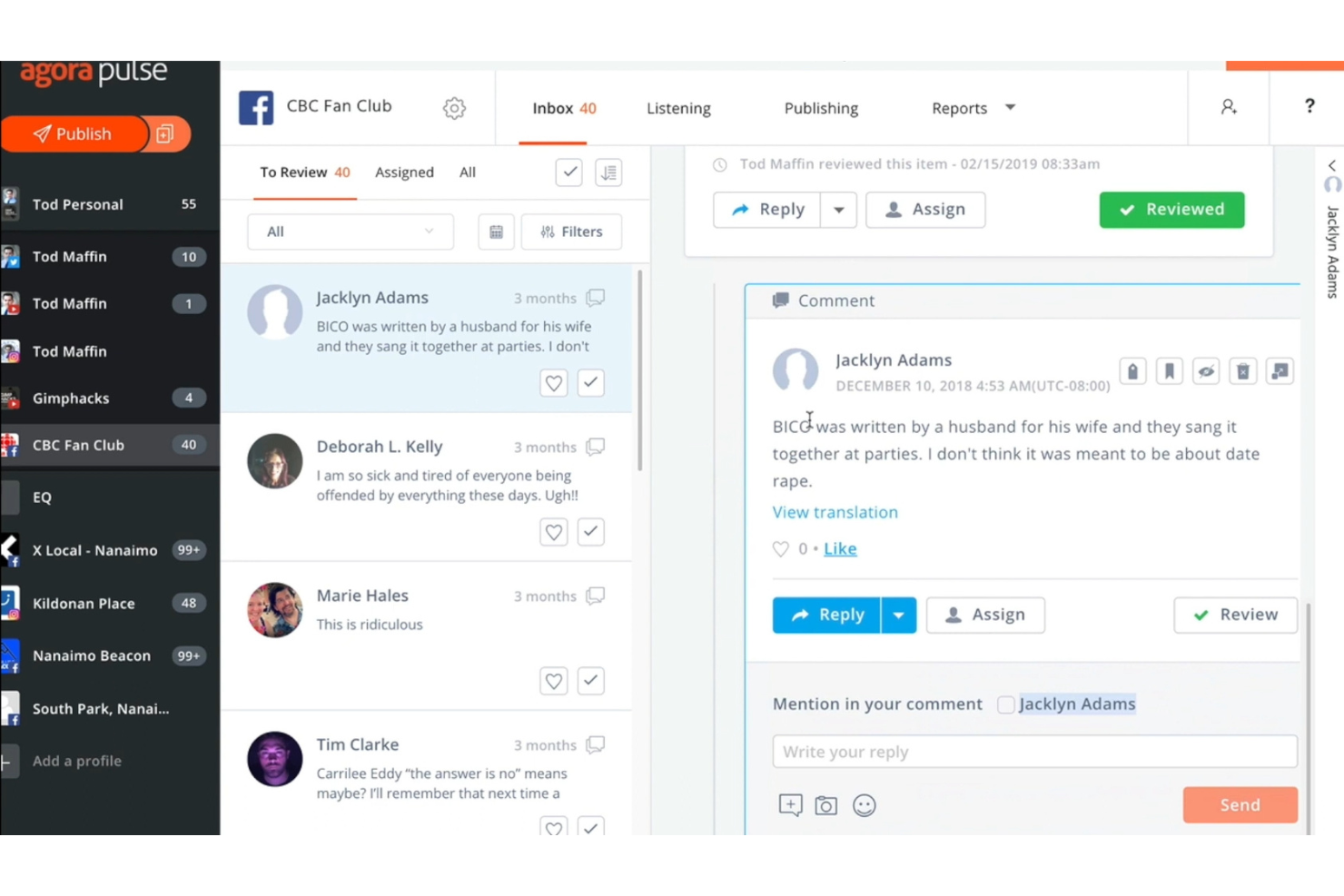 Agorapulse screenshot - 10 Migliori Strumenti Gratuiti di Social Listening Recensiti nel 2026