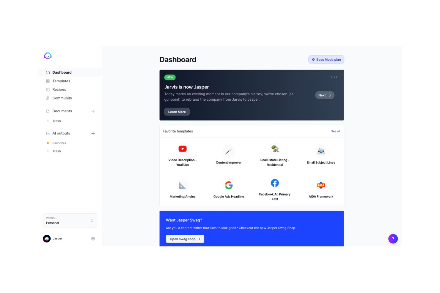 Jasper screenshot - 10 migliori soluzioni di intelligenza artificiale per il marketing B2B recensite nel 2026