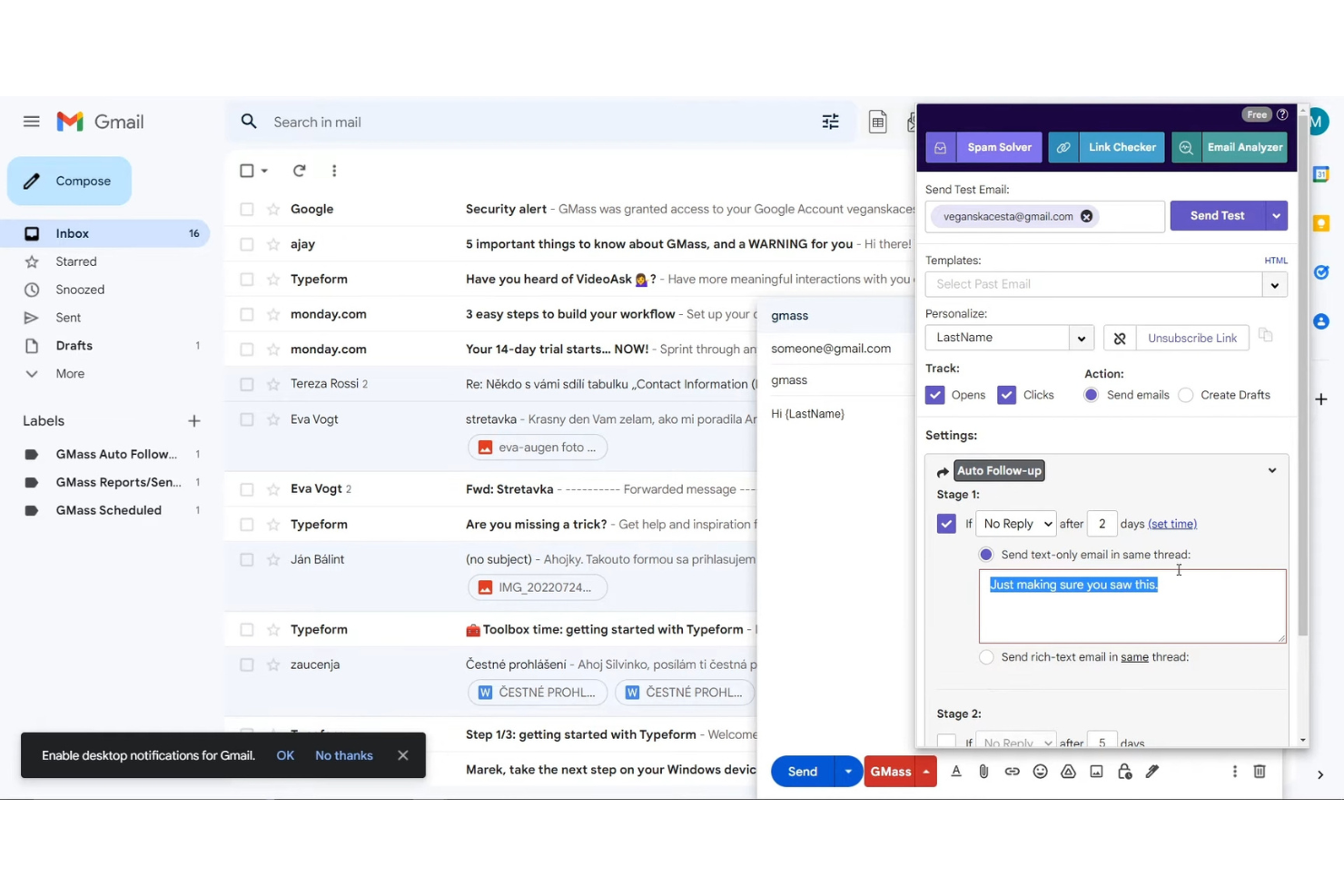 GMass screenshot - 10 Mejores Software de Email Marketing en Frío Analizados en 2026