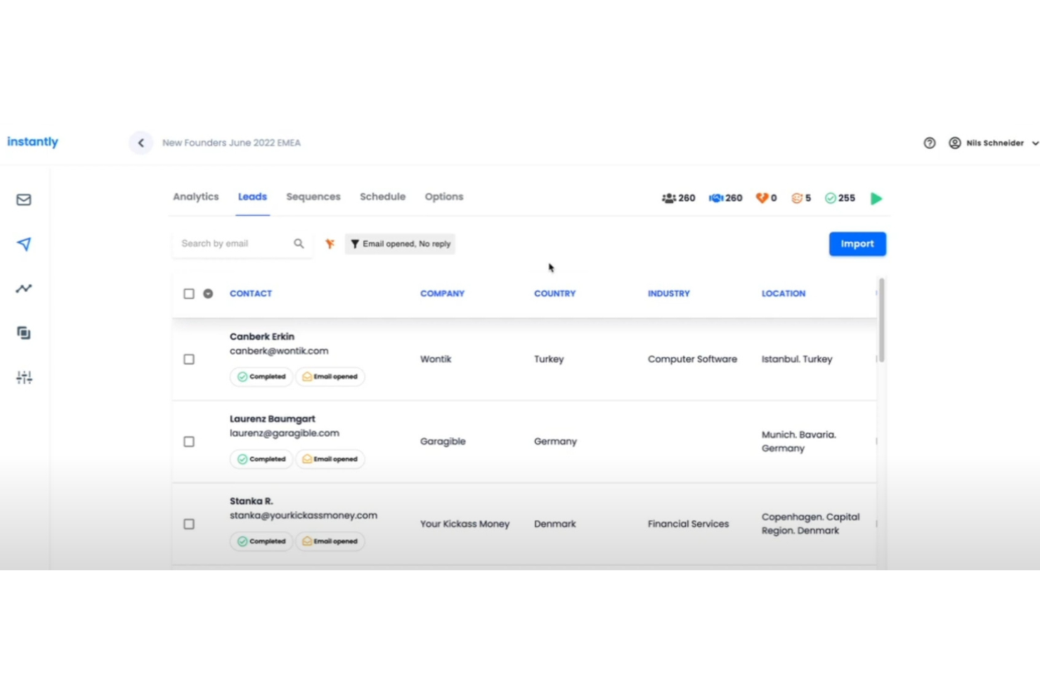 Instantly screenshot - 10 Mejores Software de Email Marketing en Frío Analizados en 2026