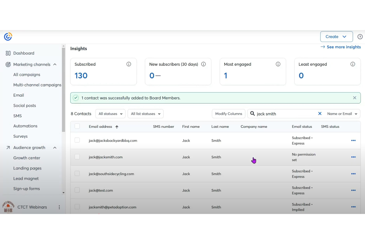 Constant Contact screenshot - 10 Herramientas Asequibles de Email Marketing para Startups en 2026