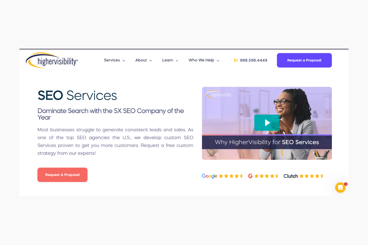 Higher Visibility screenshot - 10 Migliori Agenzie di Marketing SEO Recensite nel 2026