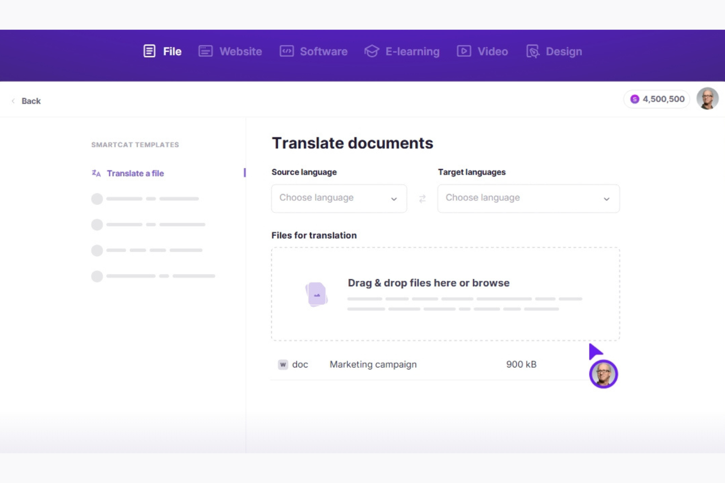 Smartcat screenshot - 1 Mejores Herramientas de Redacción con IA que Probé en 2026