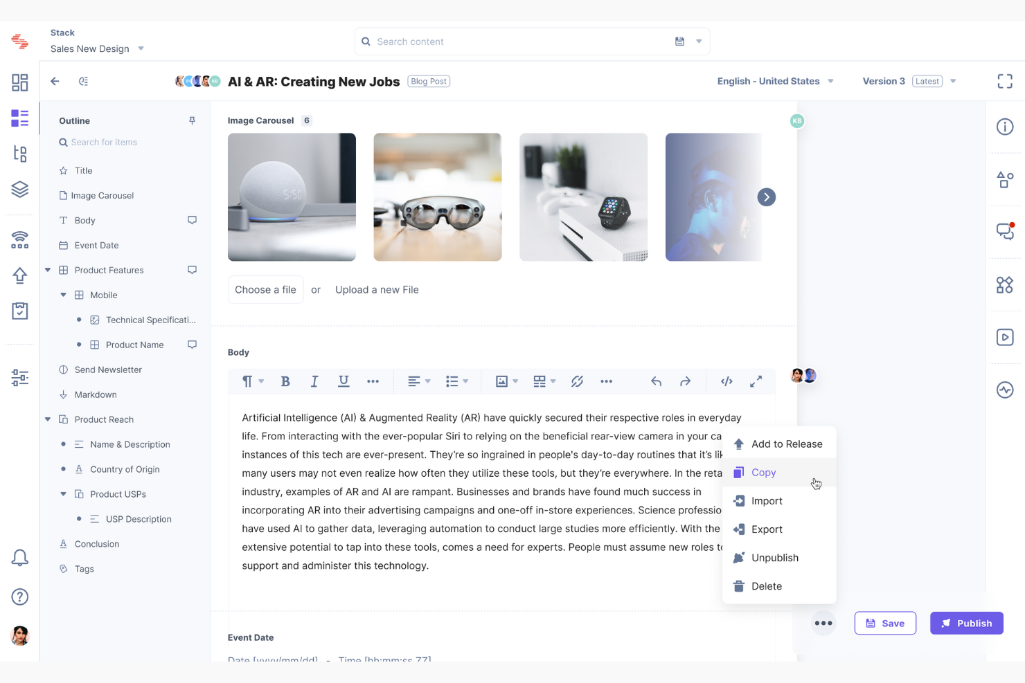 Contentstack screenshot - 10 Migliori Software di Content Marketing B2B Recensiti nel 2026