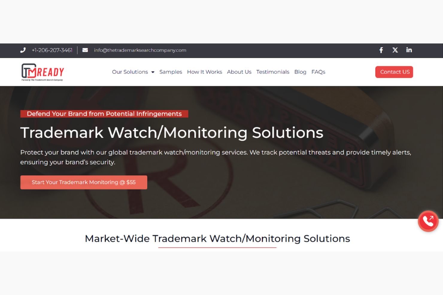 The Trademark Search Company screenshot - 10 Migliori Servizi di Monitoraggio dei Marchi Recensiti nel 2026