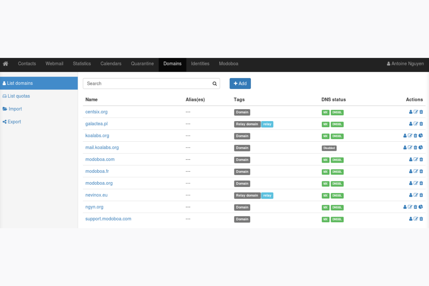 Modoboa screenshot - 10 Mejores Software de Email Marketing Autoalojados en 2026