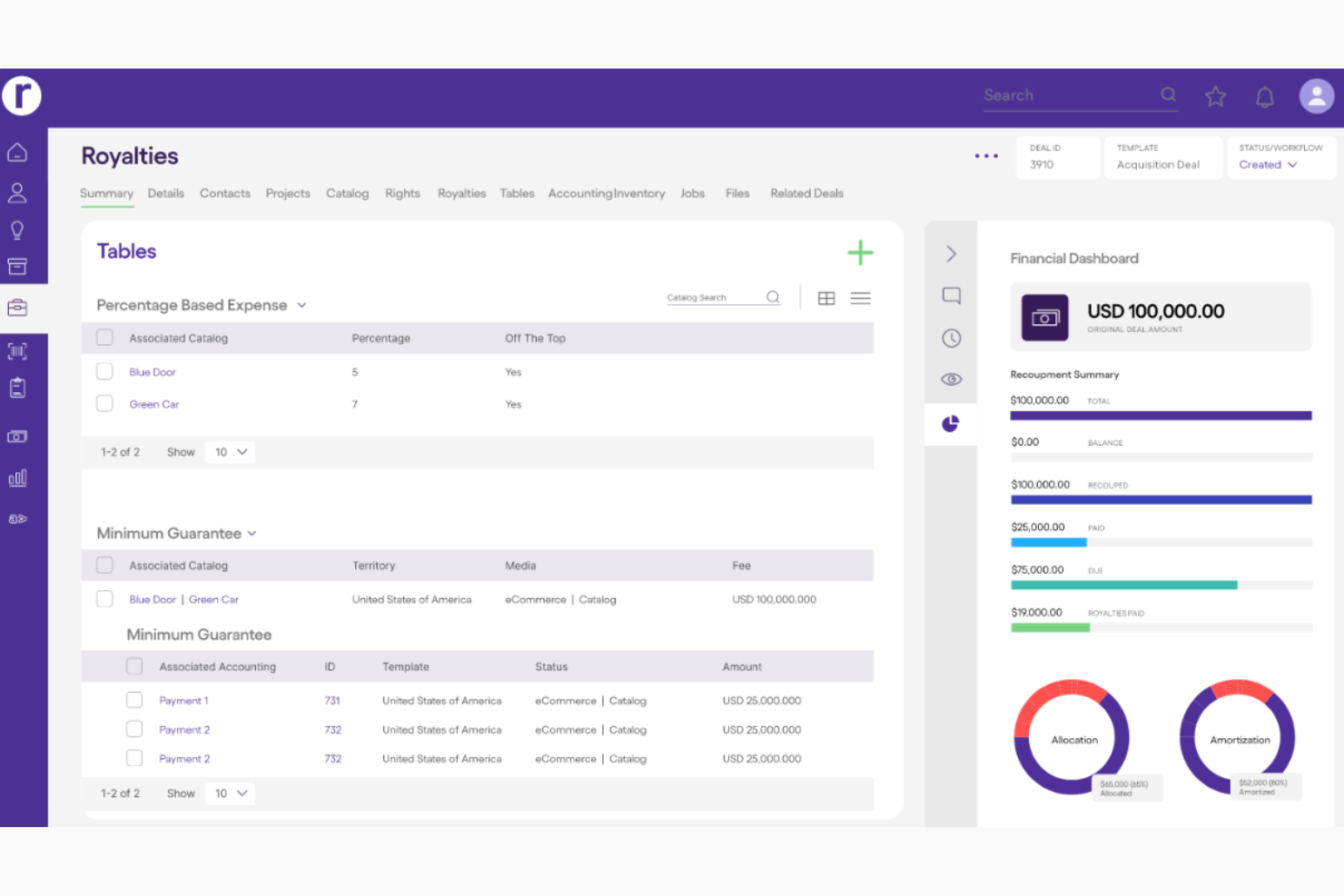 Rightsline screenshot - 10 Mejores Programas de Gestión de Propiedad Intelectual Para Equipos Legales en 2026
