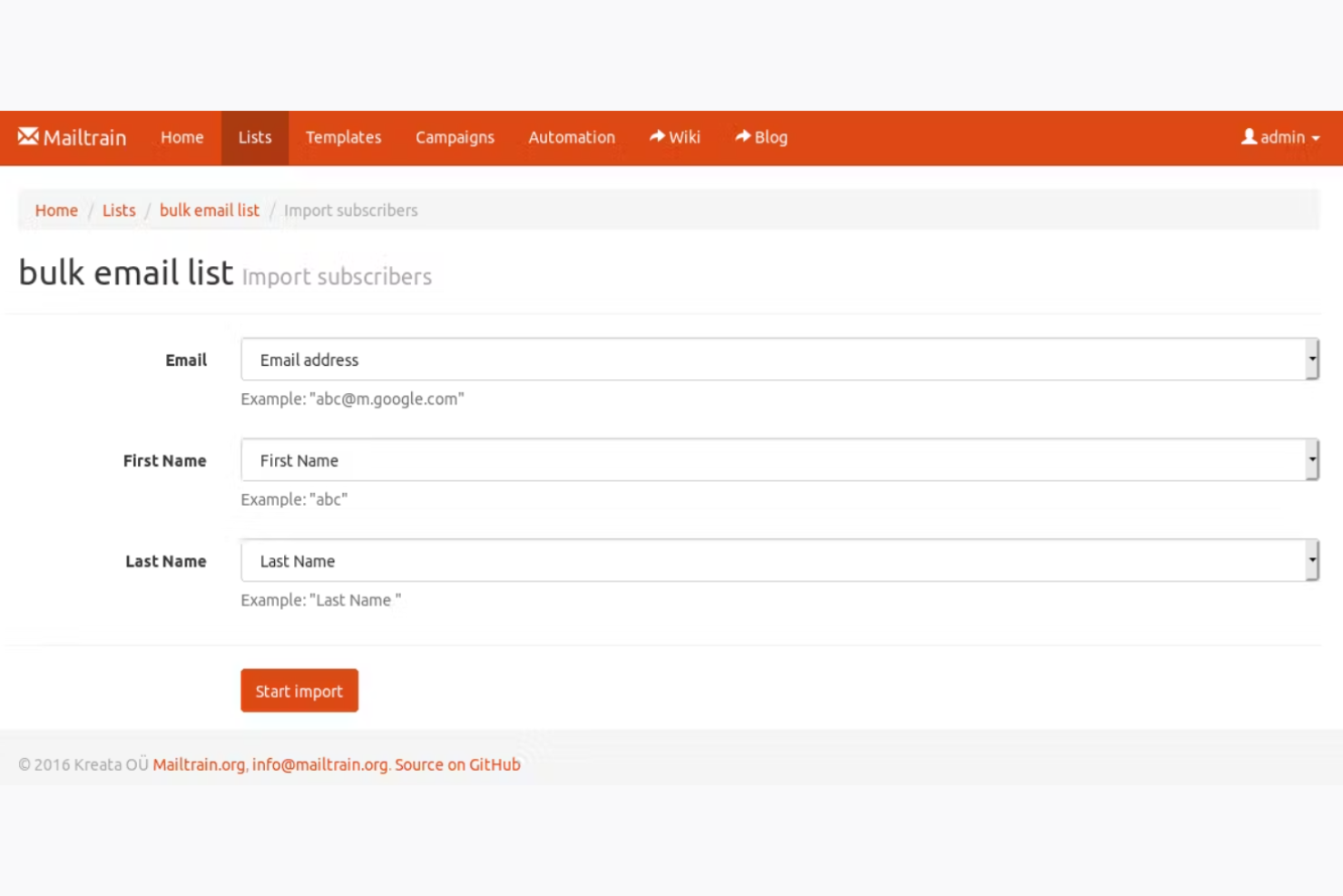 Mailtrain screenshot - I 10 migliori software di email marketing open source per il 2026