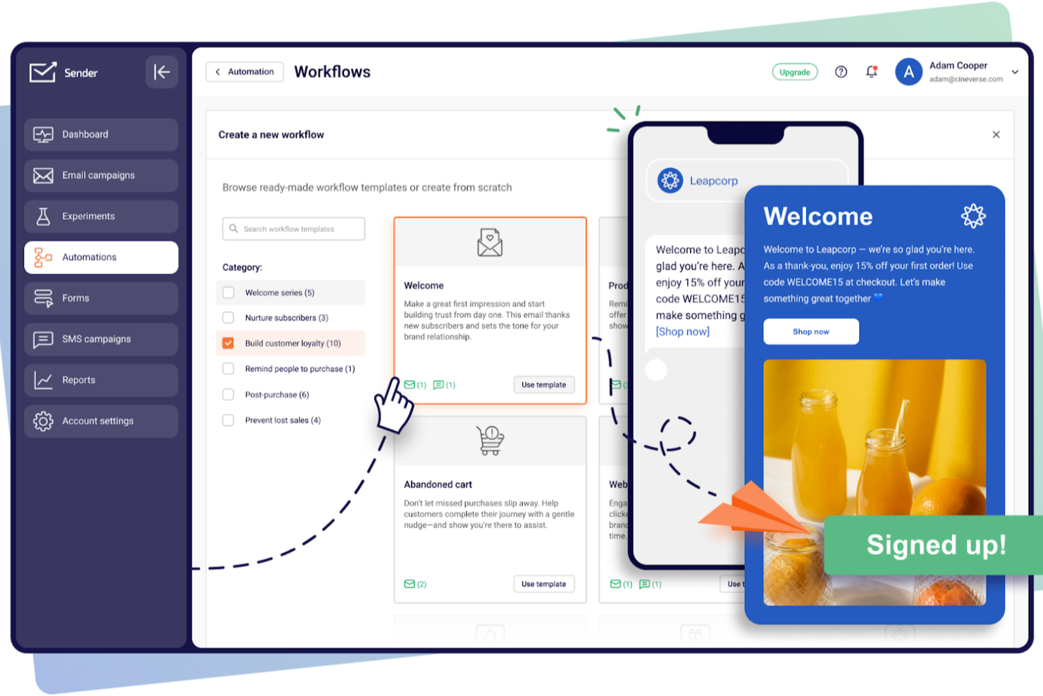 Sender screenshot - 10 Migliori Soluzioni per Email Transazionali Recensite nel 2026