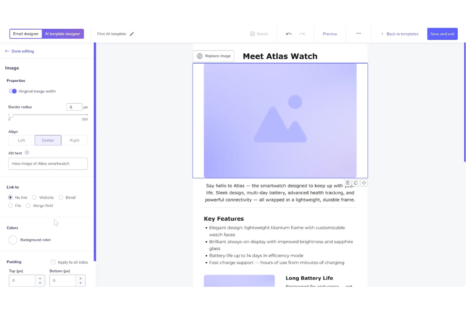 Elastic Email screenshot - 10 mejores programas para crear plantillas de correo electrónico analizados en 2026