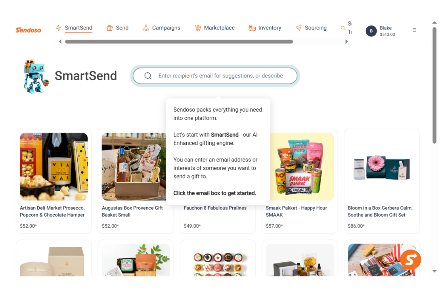 Sendoso screenshot - 14 Migliori Software per la Gestione di Prodotti Promozionali per il 2026