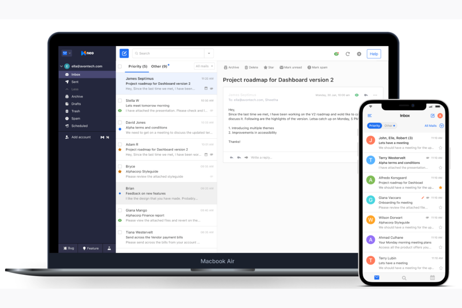 Neo screenshot - I 10 migliori provider di servizi di posta elettronica aziendale per il 2026