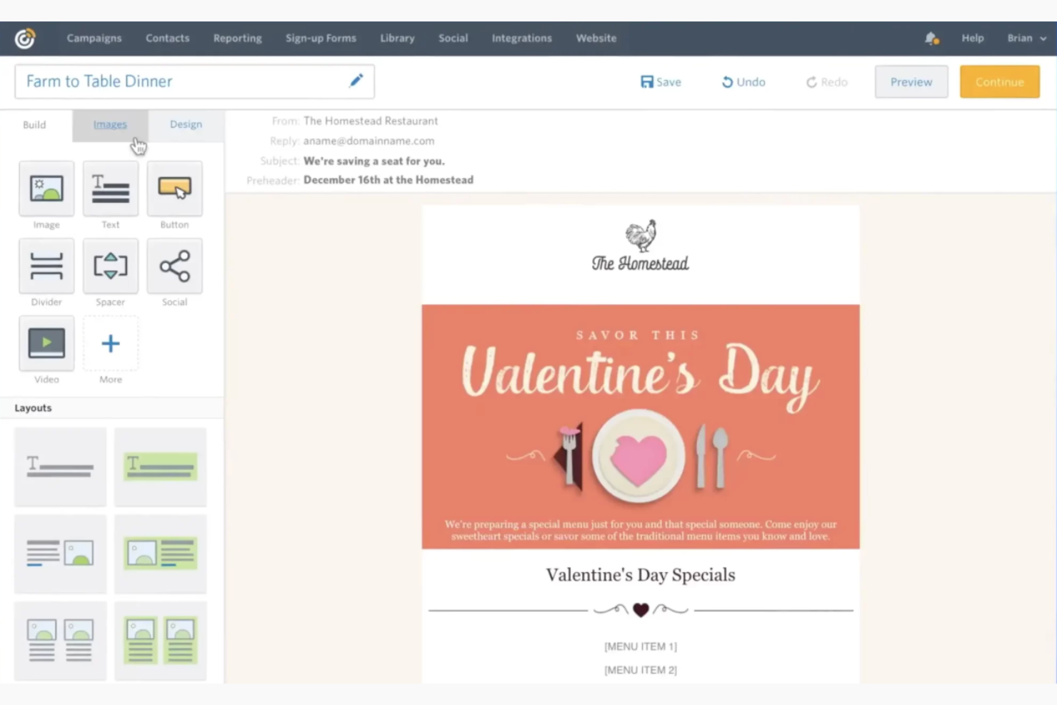 Constant Contact screenshot - 10 migliori software di email marketing B2B recensiti nel 2026