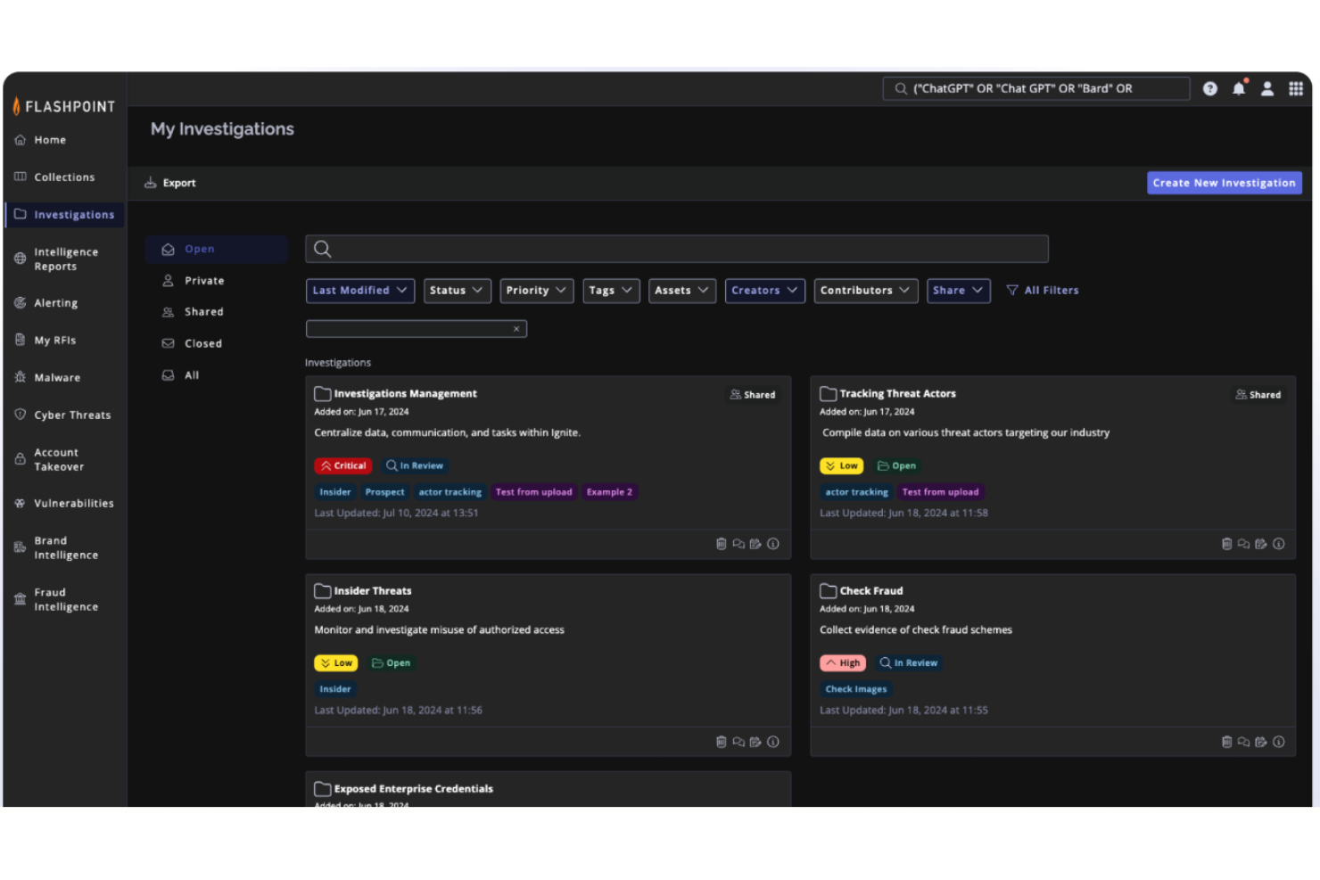 Flashpoint screenshot - Le 10 migliori soluzioni di Brand Intelligence recensite nel 2026