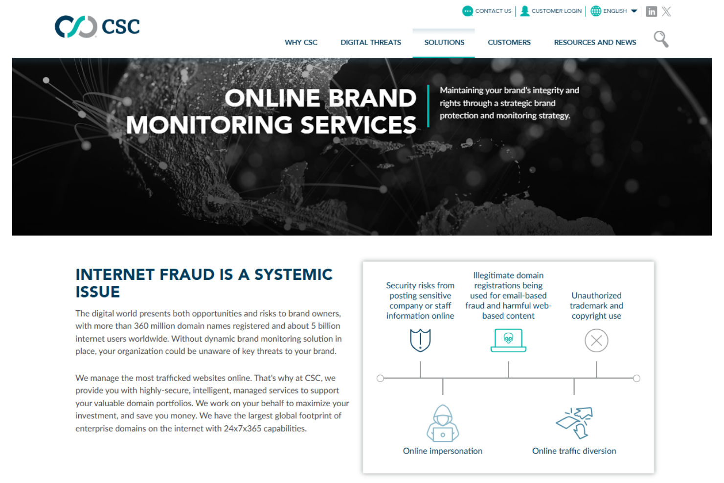 CSC DBS screenshot - 10 Mejores Servicios de Monitoreo de Marca en Línea Revisados en 2026