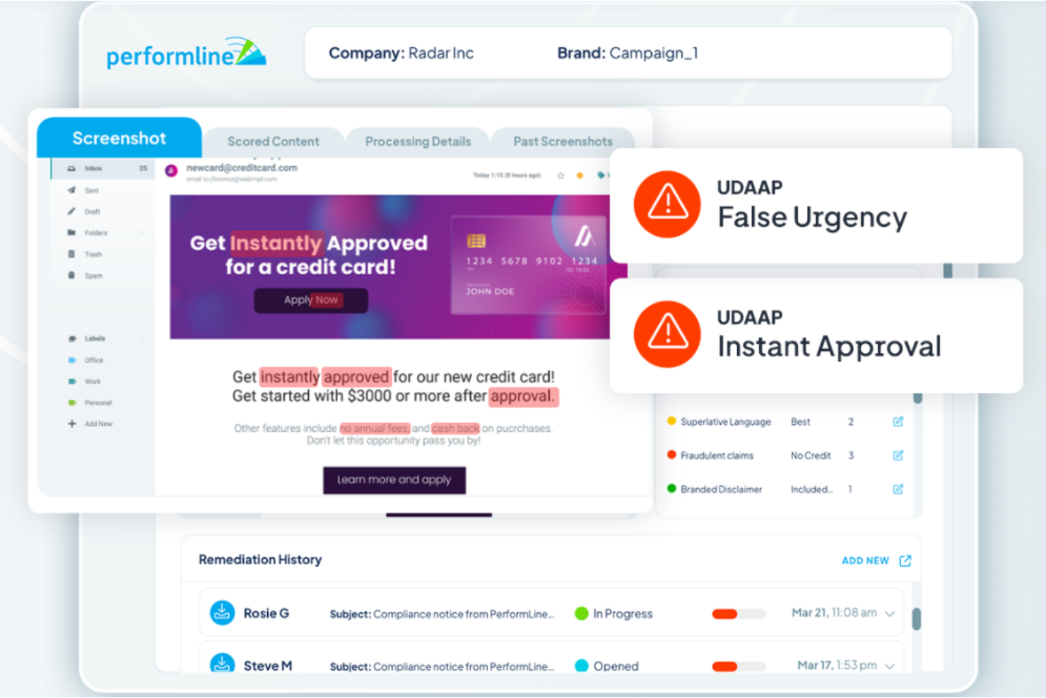 PerformLine screenshot - 1 Migliori Software per la Conformità del Marchio Recensiti nel 2026