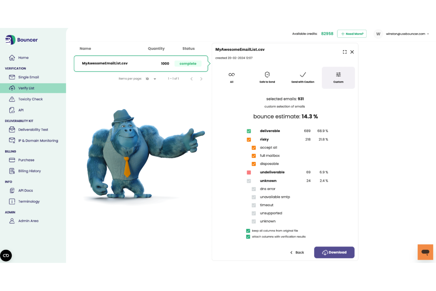 Bouncer screenshot - 10 Mejores Herramientas para Probar Correos Electrónicos Analizadas en 2026