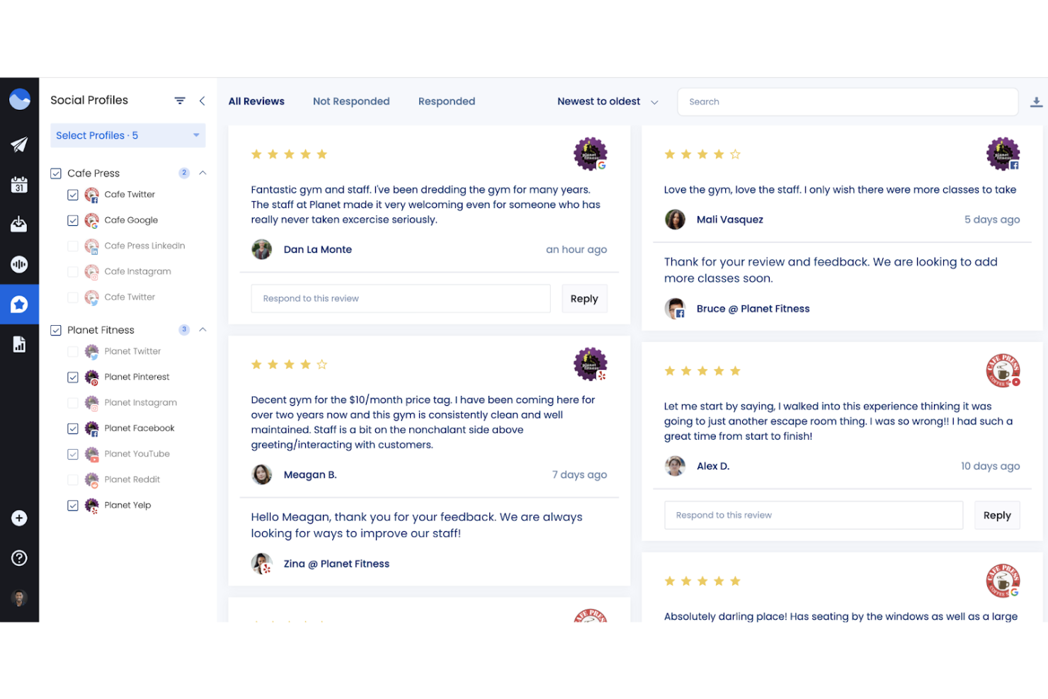 Vista Social screenshot - 10 Migliori Software per la Gestione delle Recensioni Google Recensiti nel 2026