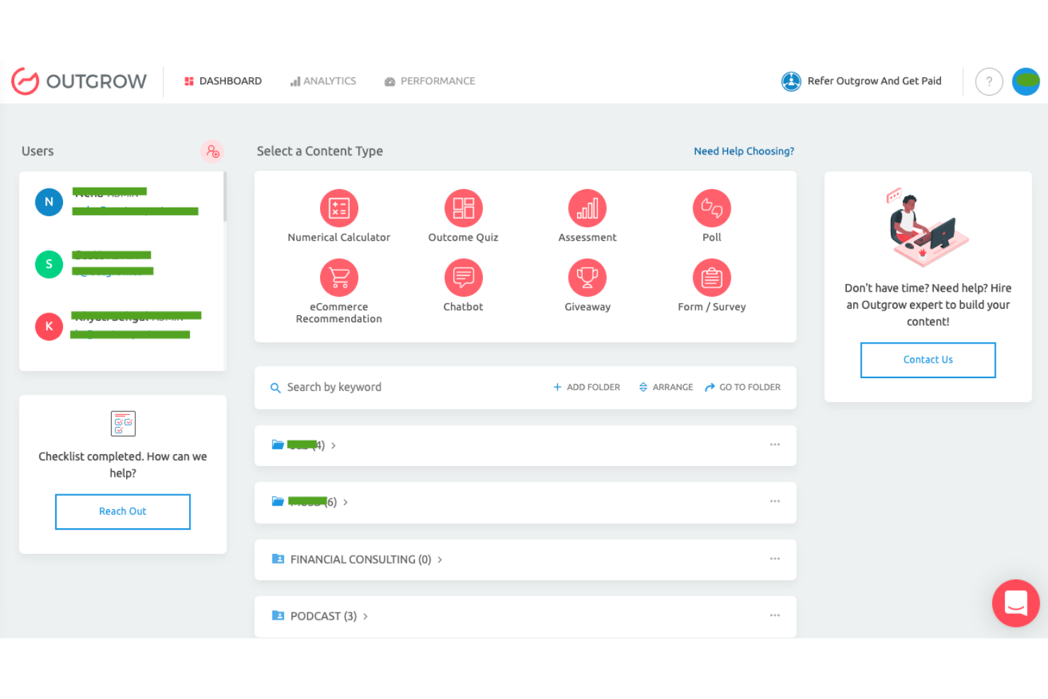 Outgrow screenshot - 10 Mejores Alternativas a PathFactory Analizadas para 2026