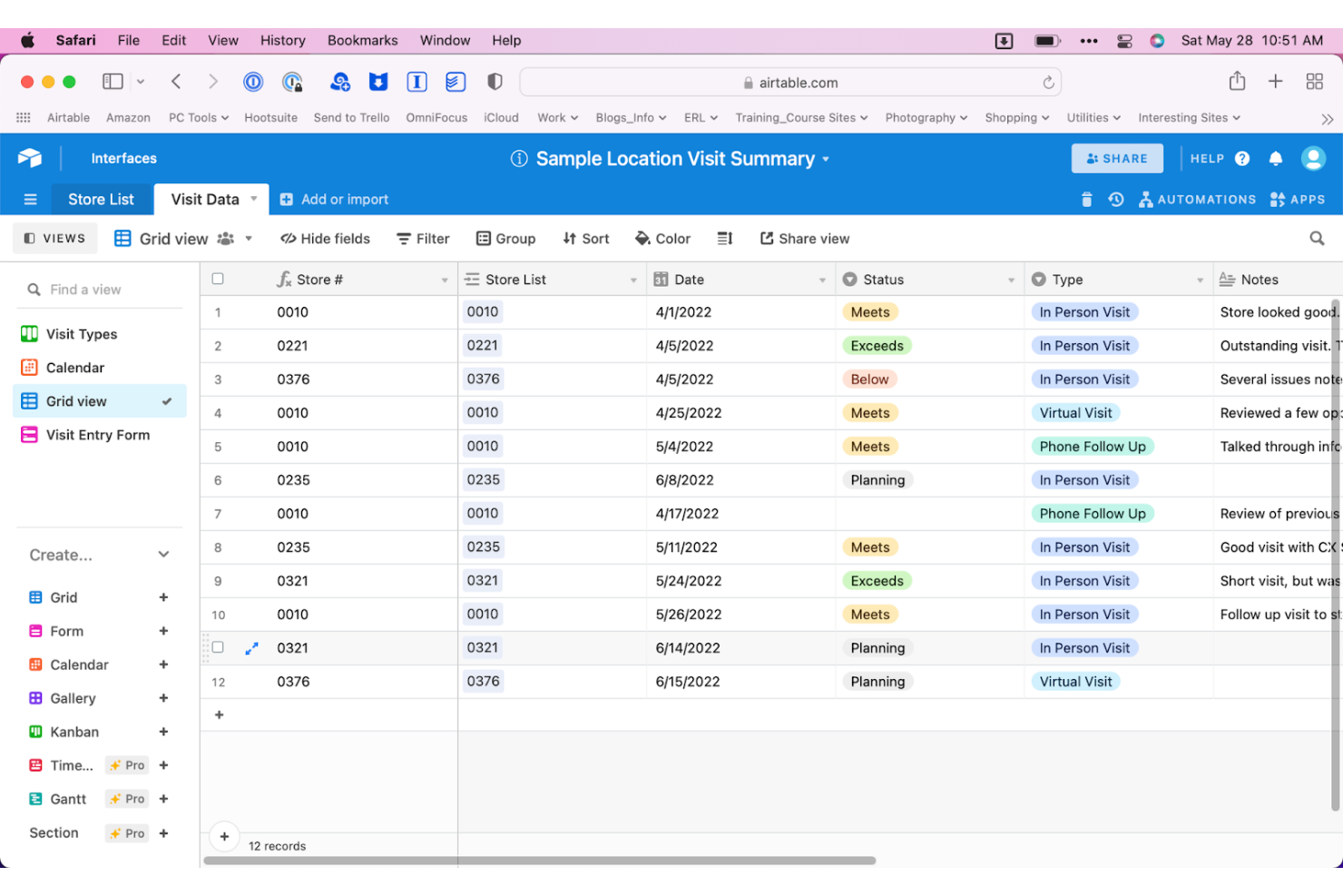 Airtable screenshot - Las 10 mejores alternativas a Asana analizadas en 2026