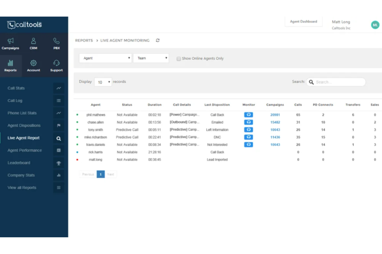 CallTools screenshot - I 10 migliori software di telemarketing recensiti nel 2026