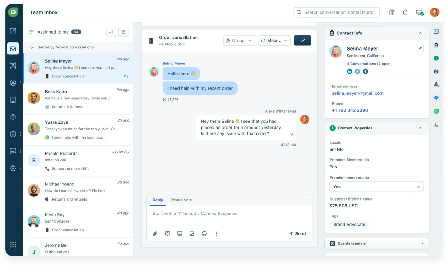 Freshchat screenshot - 10 mejores plataformas de marketing conversacional analizadas en 2026