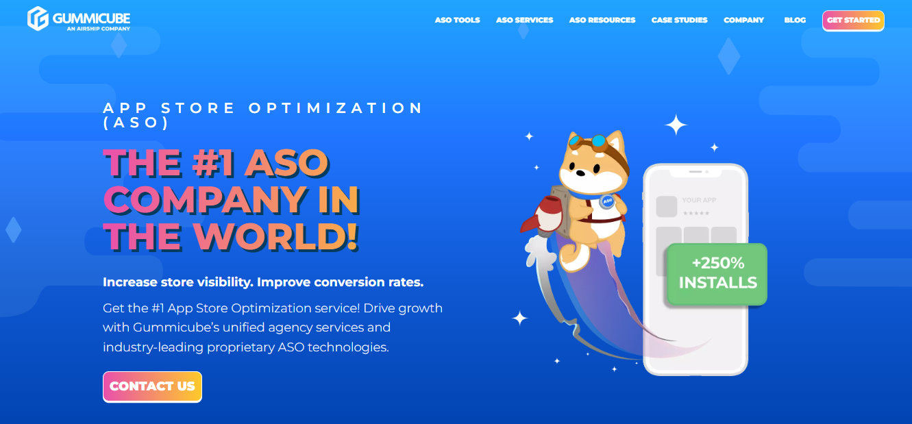 Gummicube screenshot - 10 migliori servizi di marketing per app recensiti nel 2026