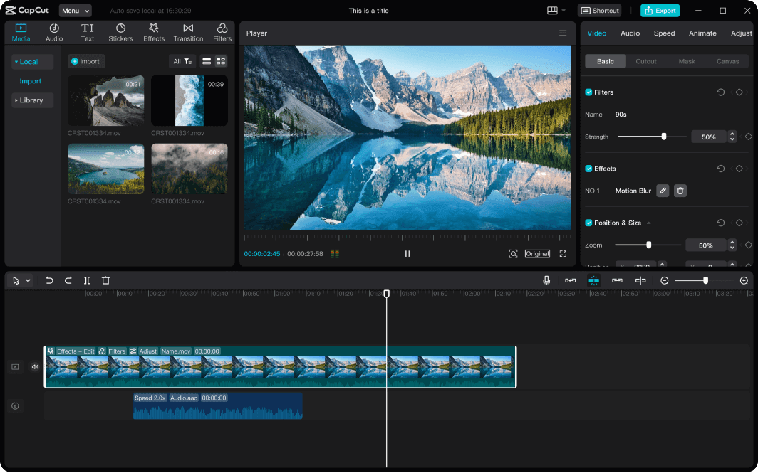CapCut screenshot - I 10 migliori software per il marketing video recensiti nel 2026