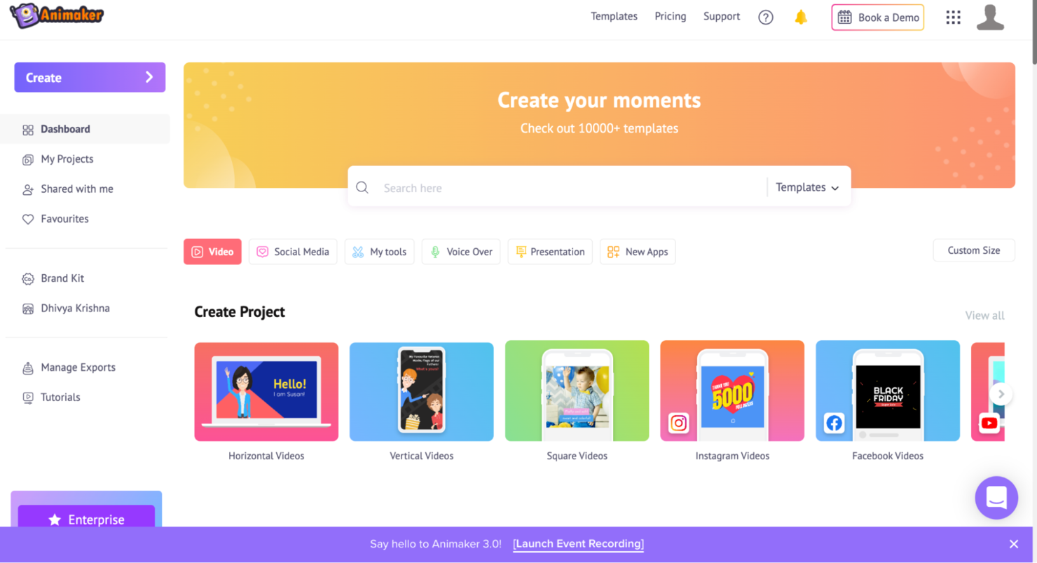 Animaker screenshot - I 10 migliori software per il marketing video recensiti nel 2026