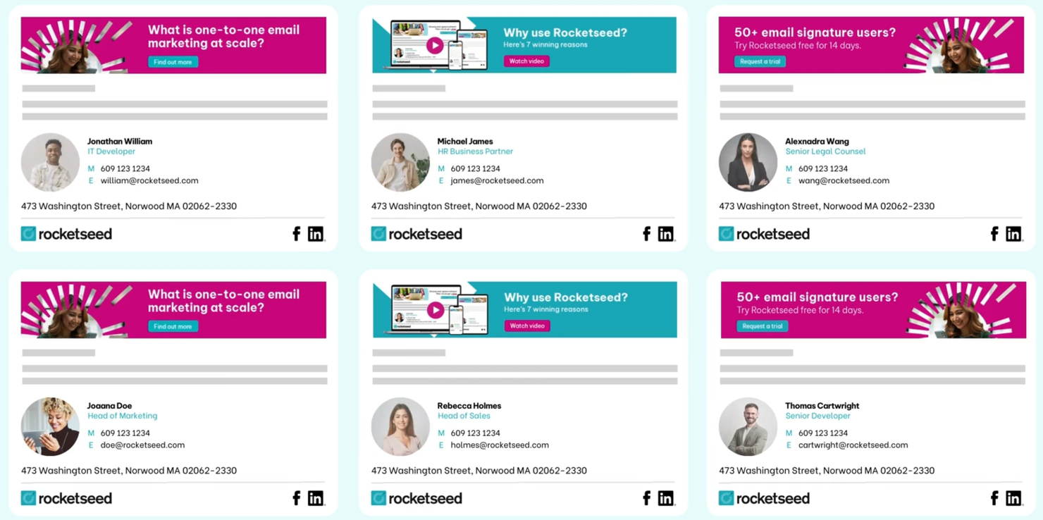 Rocketseed screenshot - 10 mejores programas de firma de correo electrónico analizados en 2026