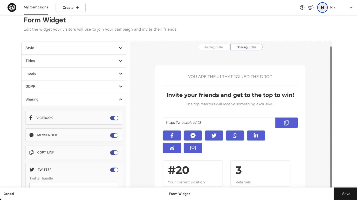 Viral Loops screenshot - I 10 migliori software di marketing virale recensiti nel 2026