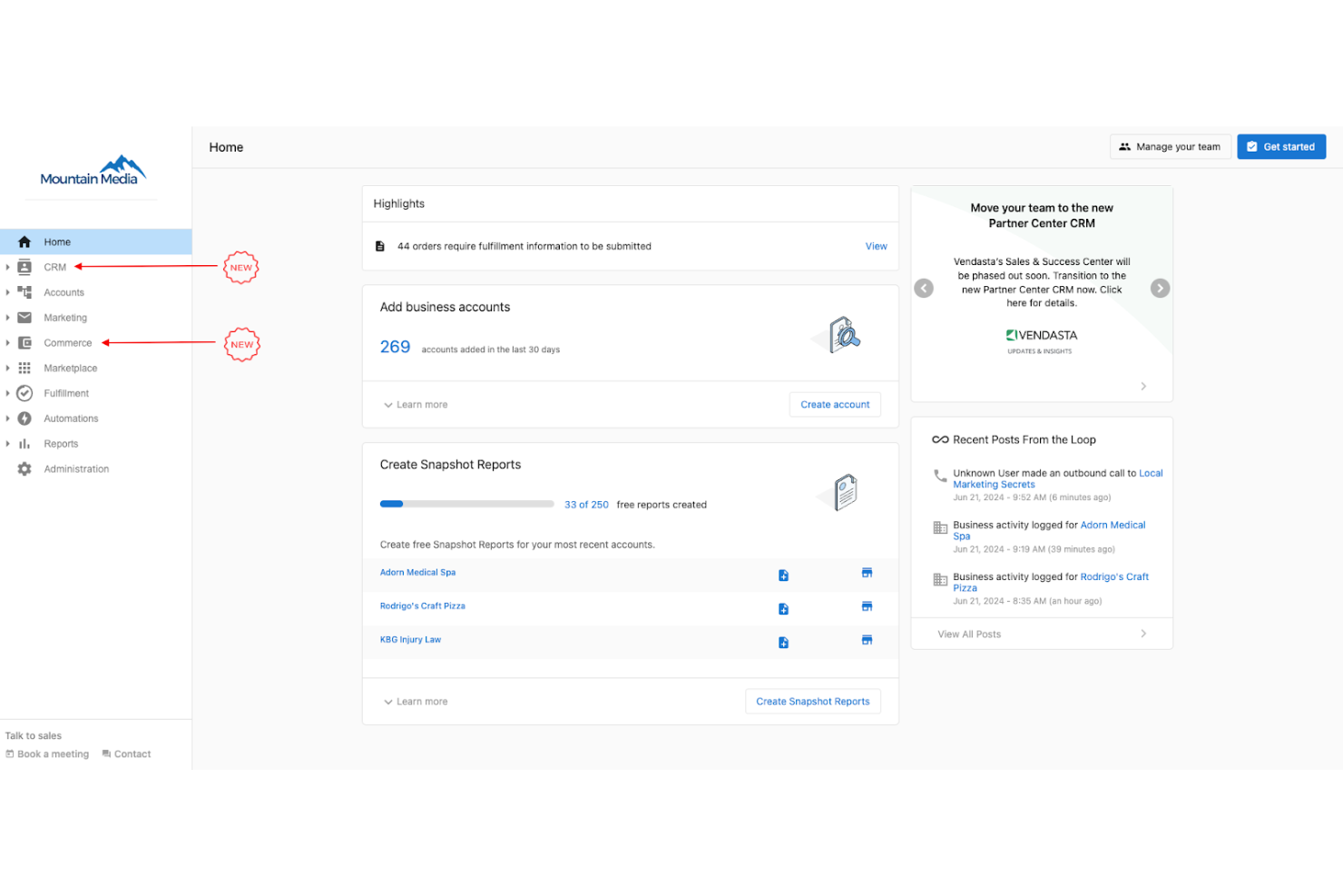 Vendasta screenshot - 10 migliori alternative a Birdeye recensite nel 2026