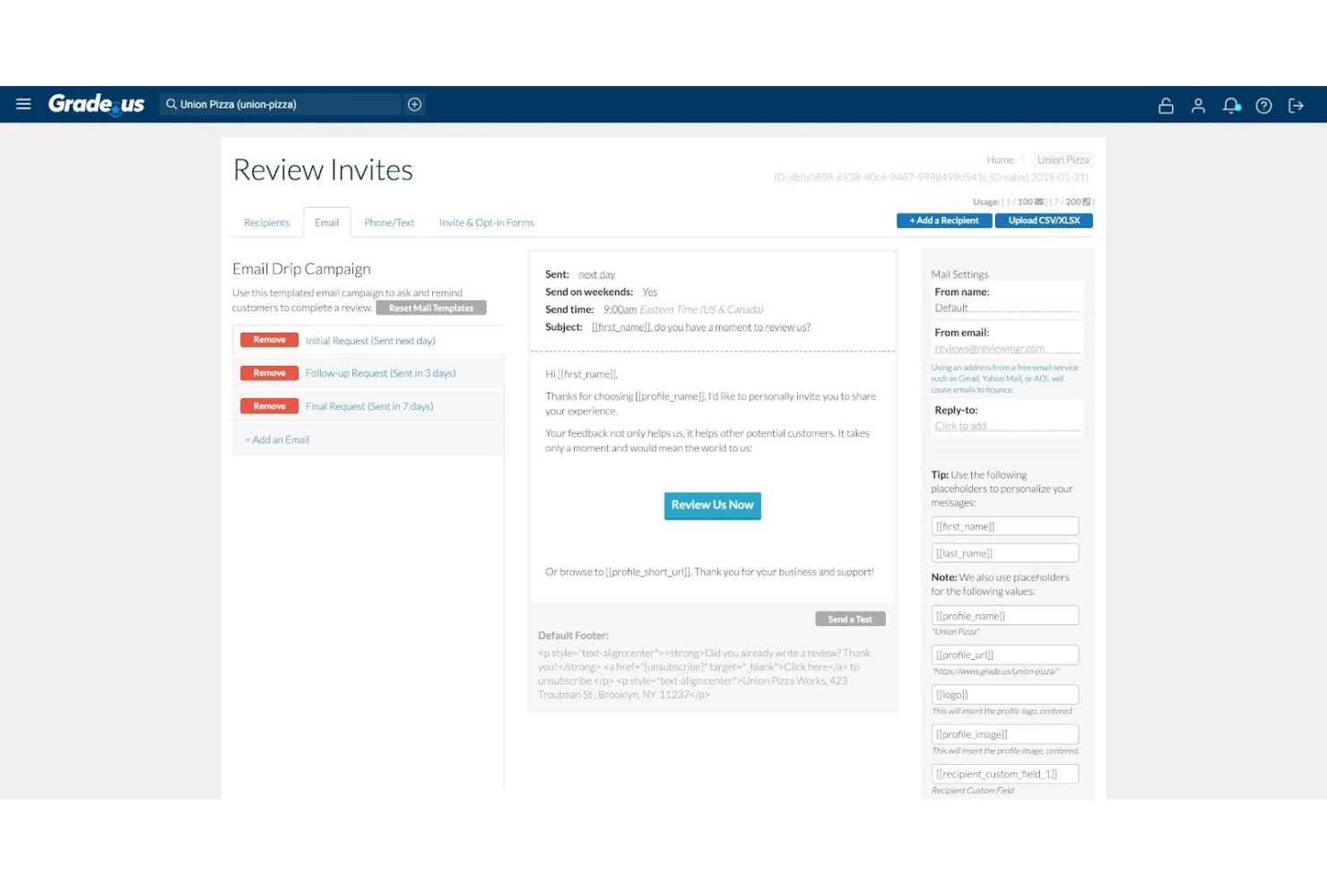 Grade.us screenshot - 10 Migliori Software di Gestione della Reputazione White Label nel 2026