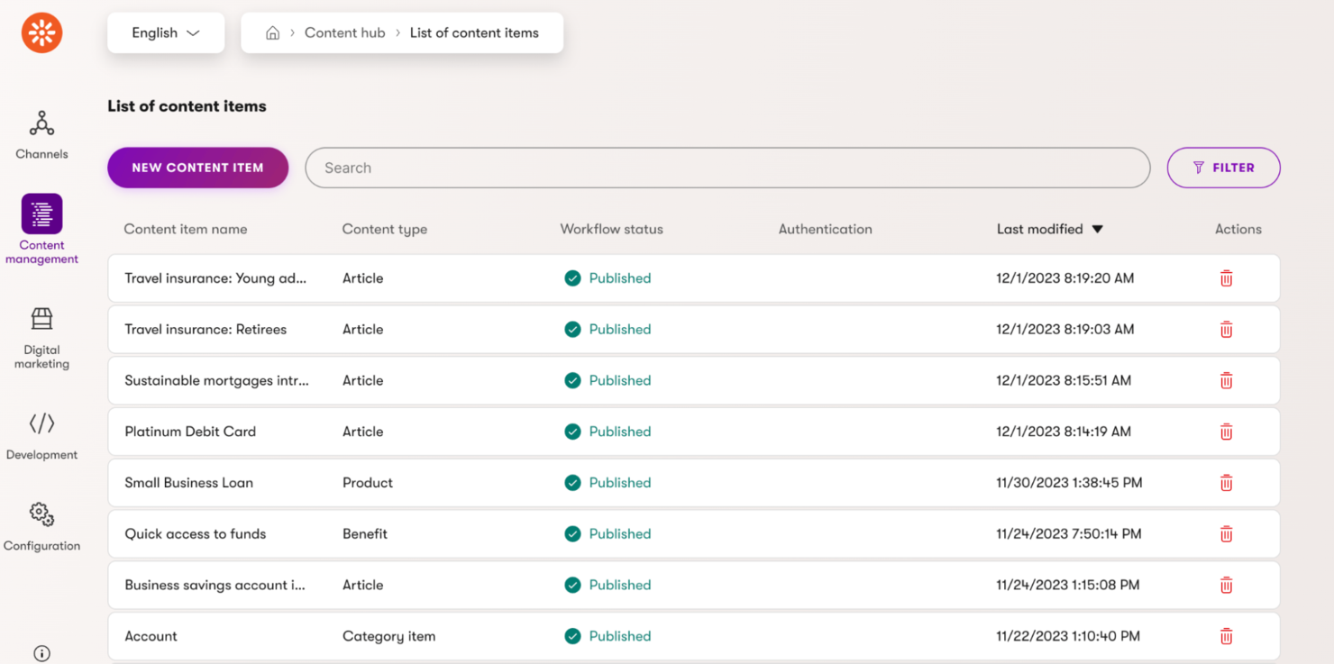 Kentico screenshot - 10 mejores alternativas a Optimizely revisadas en 2026