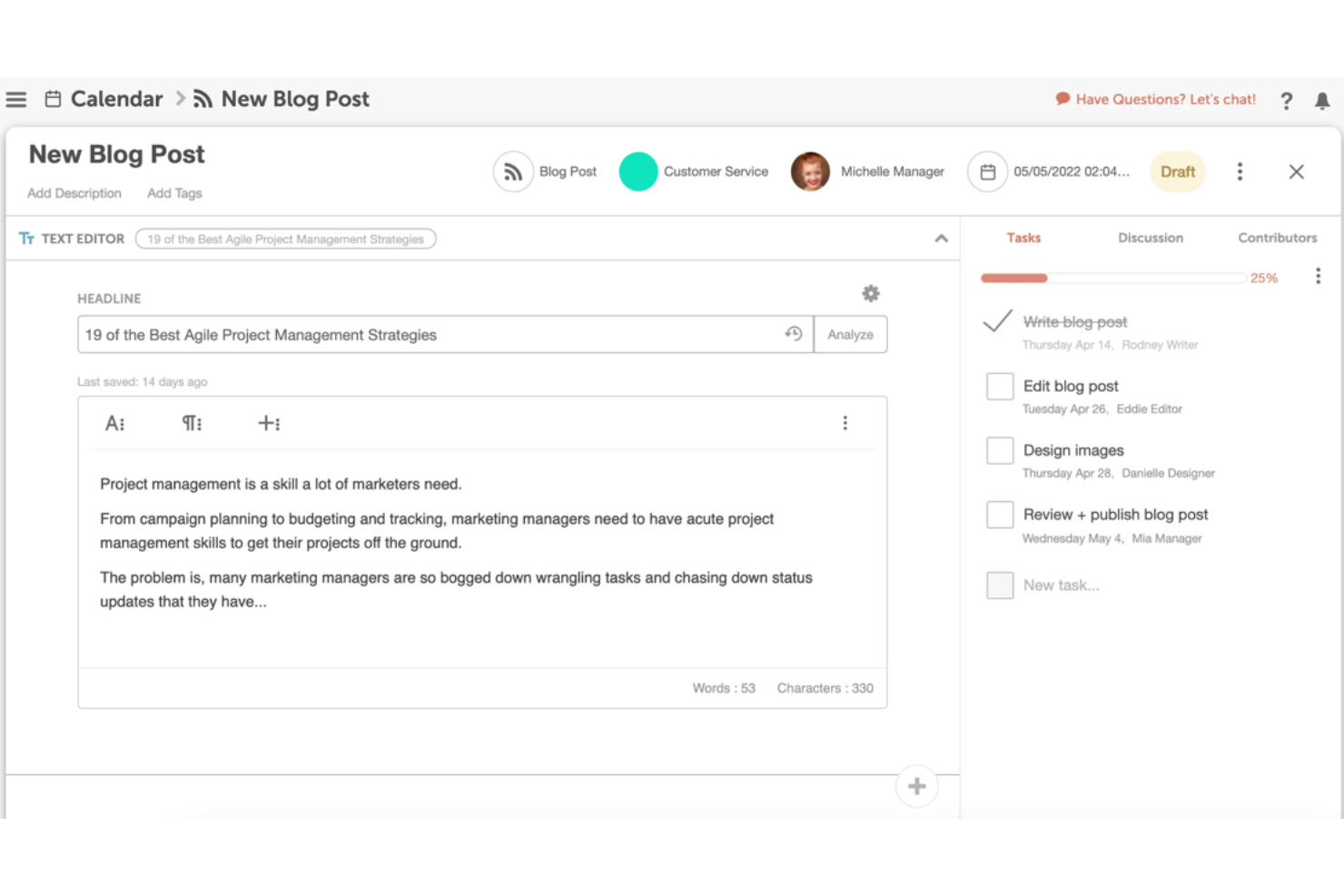 CoSchedule screenshot - 10 Mejores Software de Operaciones de Marketing Revisados en 2026
