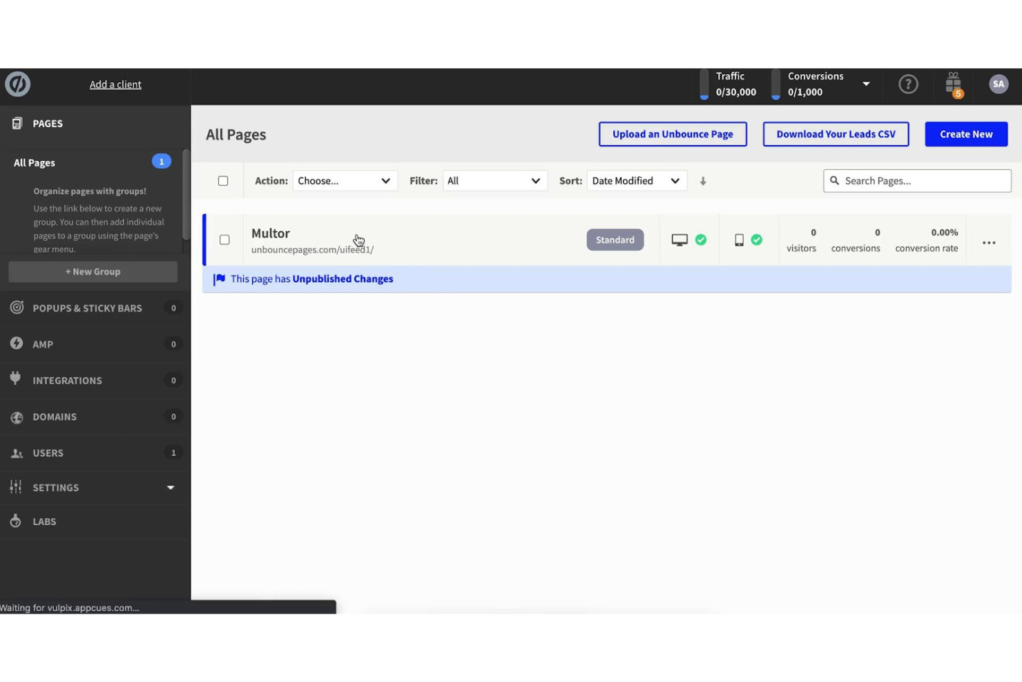 Unbounce screenshot - 10 Mejores Software de Operaciones de Marketing Revisados en 2026
