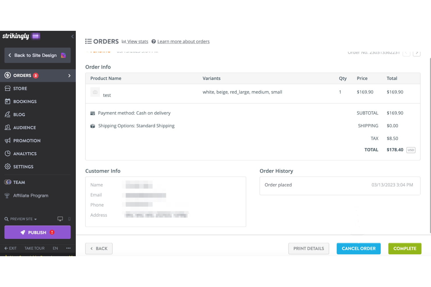 Strikingly screenshot - 10 migliori piattaforme per creare siti web recensite nel 2026