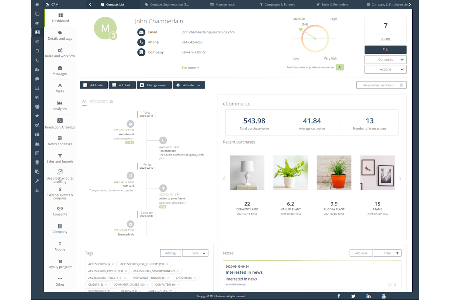 SALESmanago screenshot - 10 mejores alternativas a HubSpot Marketing analizadas en 2026