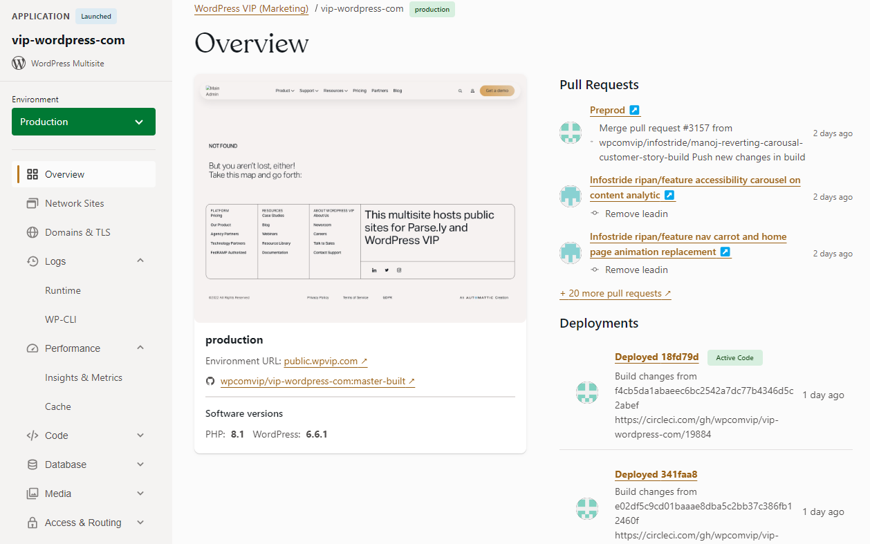 WordPress VIP screenshot - I 10 migliori software per il flusso di lavoro dei contenuti recensiti nel 2026