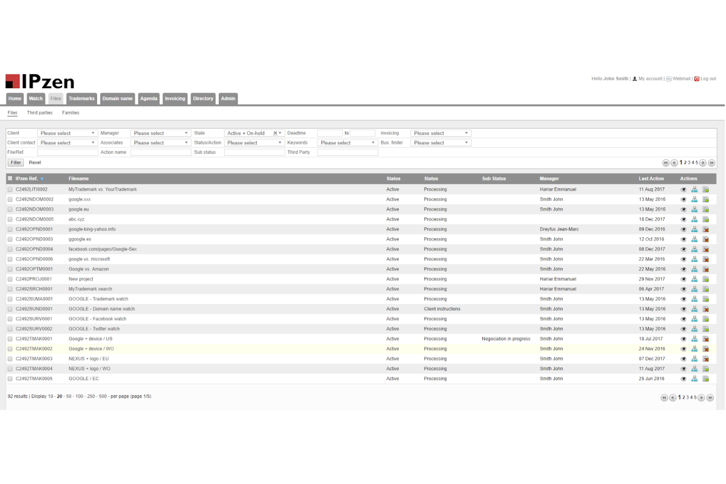 IPzen screenshot - 10 Mejores Software de Monitoreo de Marcas Registradas Revisados en 2026