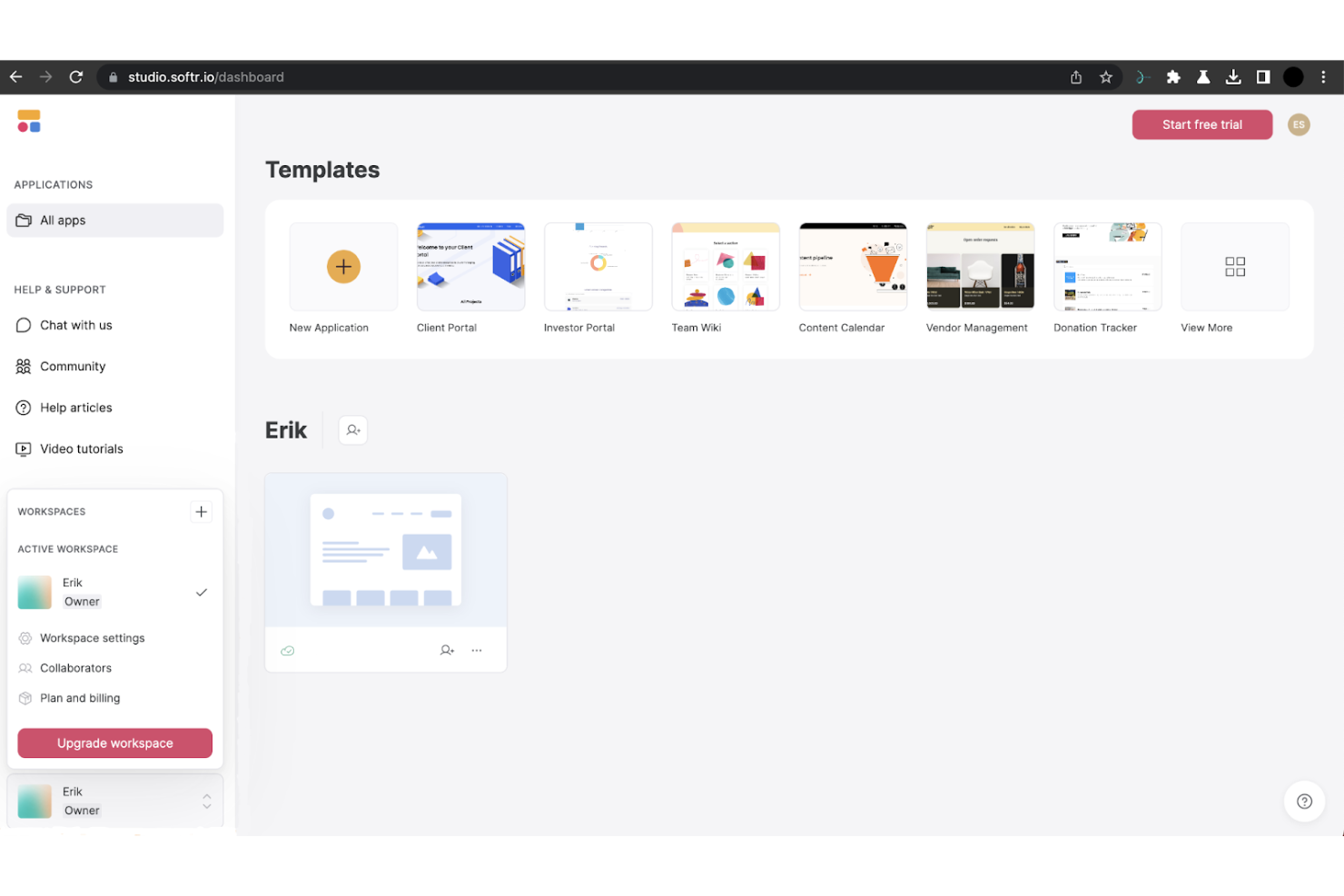 Softr screenshot - 10 Mejores Programas para Crear Sitios Web Analizados en 2026