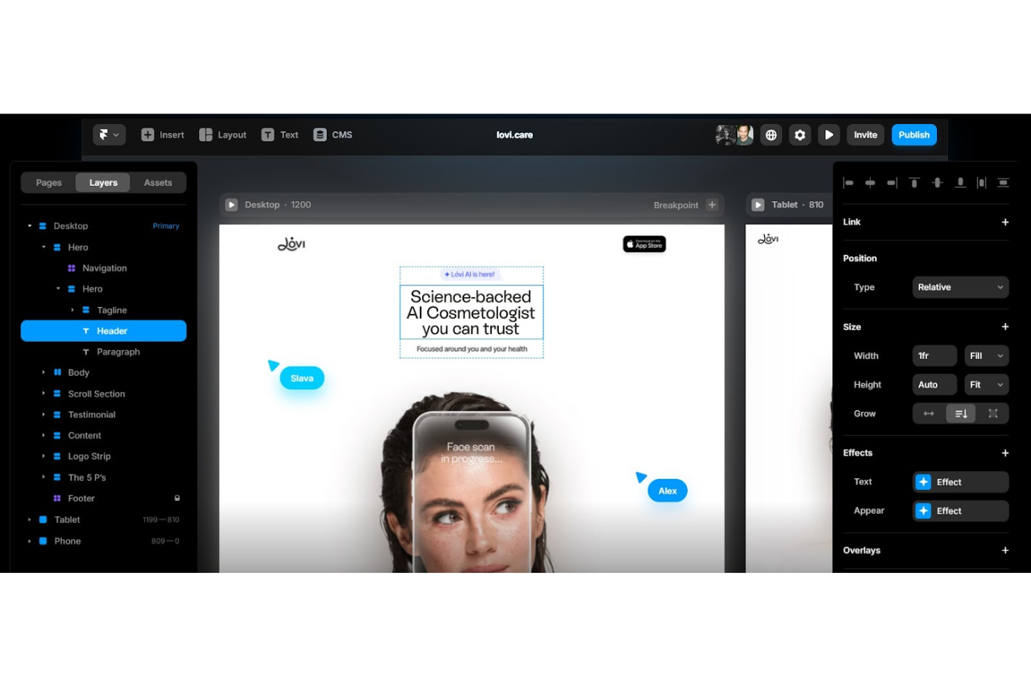 Framer screenshot - 10 Mejores Programas para Crear Sitios Web Analizados en 2026