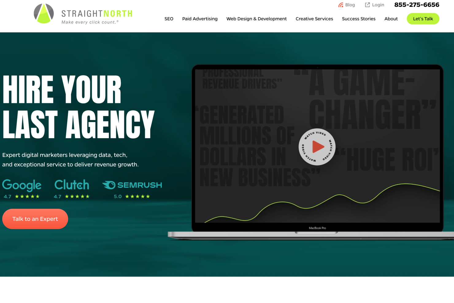 Straight North screenshot - 1 Mejores agencias de marketing PPC en 2026