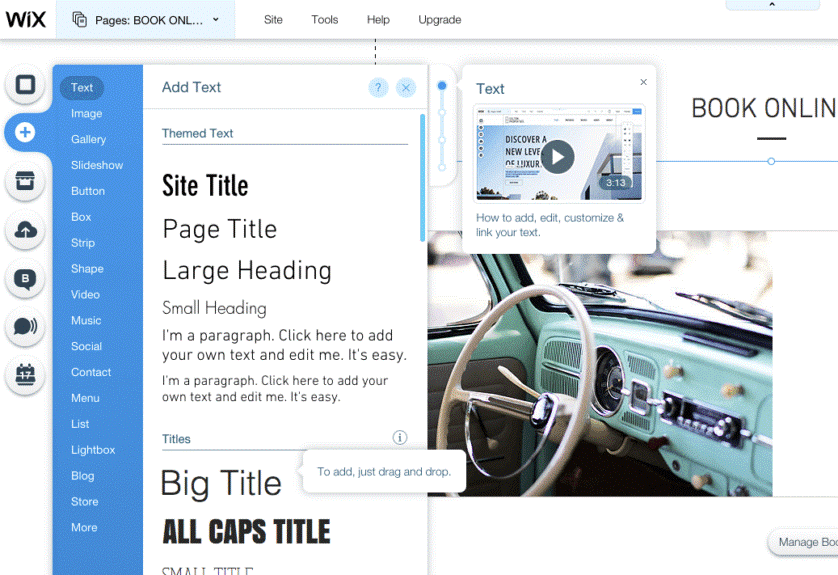 Wix screenshot - 10 migliori software per siti con abbonamento recensiti nel 2026