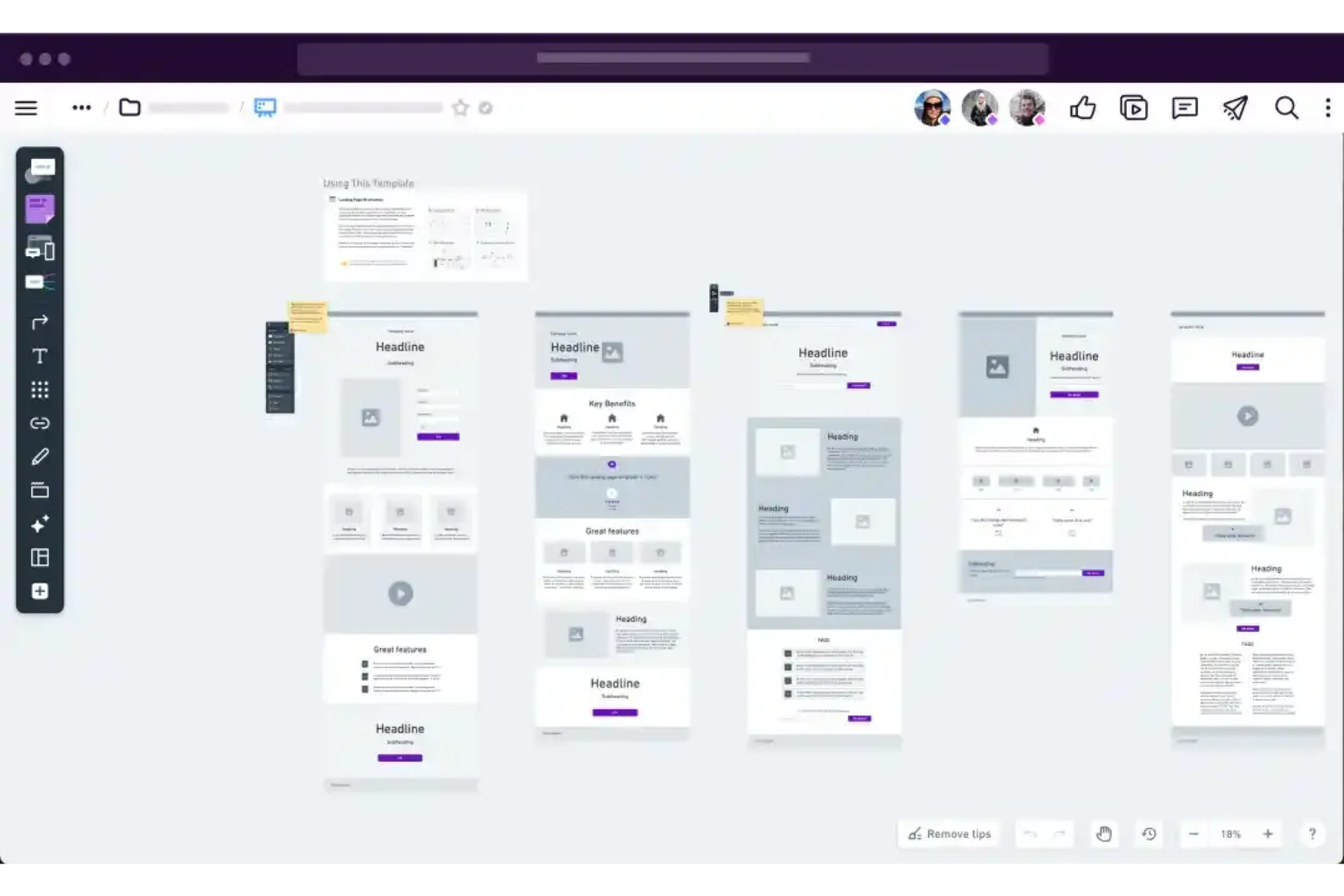 Whimsical screenshot - 10 mejores alternativas a Miro analizadas en 2026