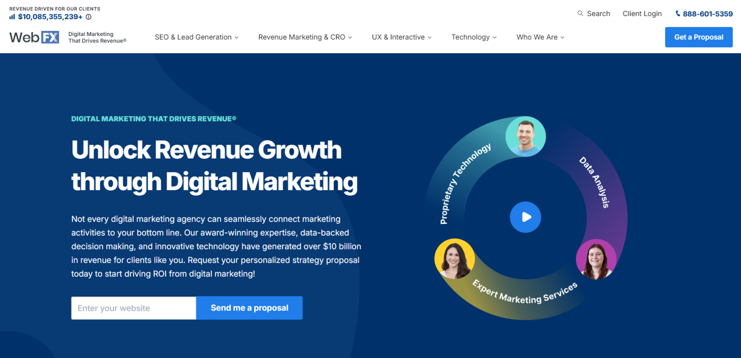 WebFX screenshot - 10 Migliori Agenzie di Marketing PPC Recensite nel 2026