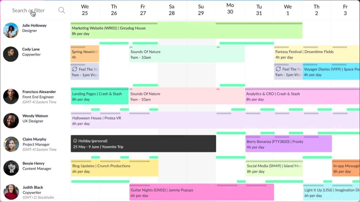 Resource Guru screenshot - 10 Mejores Alternativas a monday.com Analizadas en 2026